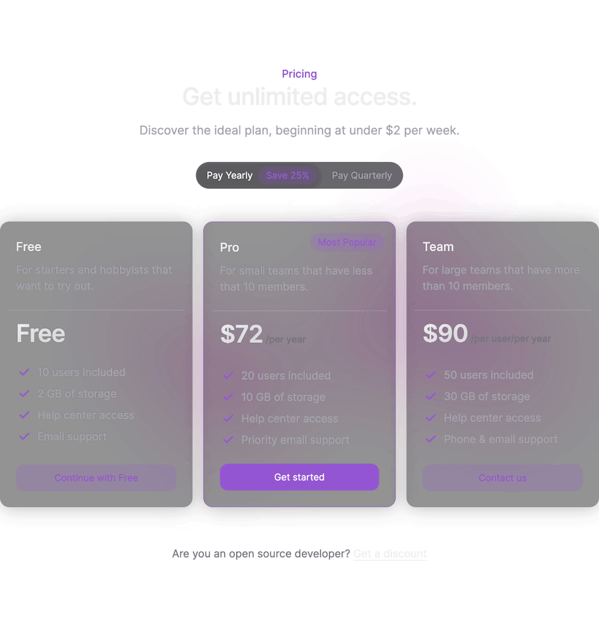 Pricing With Blurred Background image